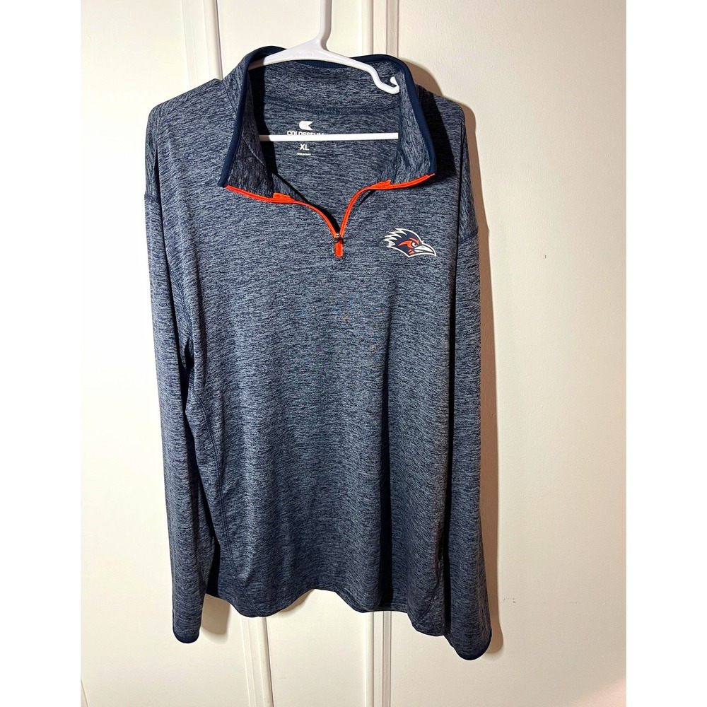 Colosseum Athletics UTSA Roadrunners 1/4 Zip Pullover Mens XL Gray Orange